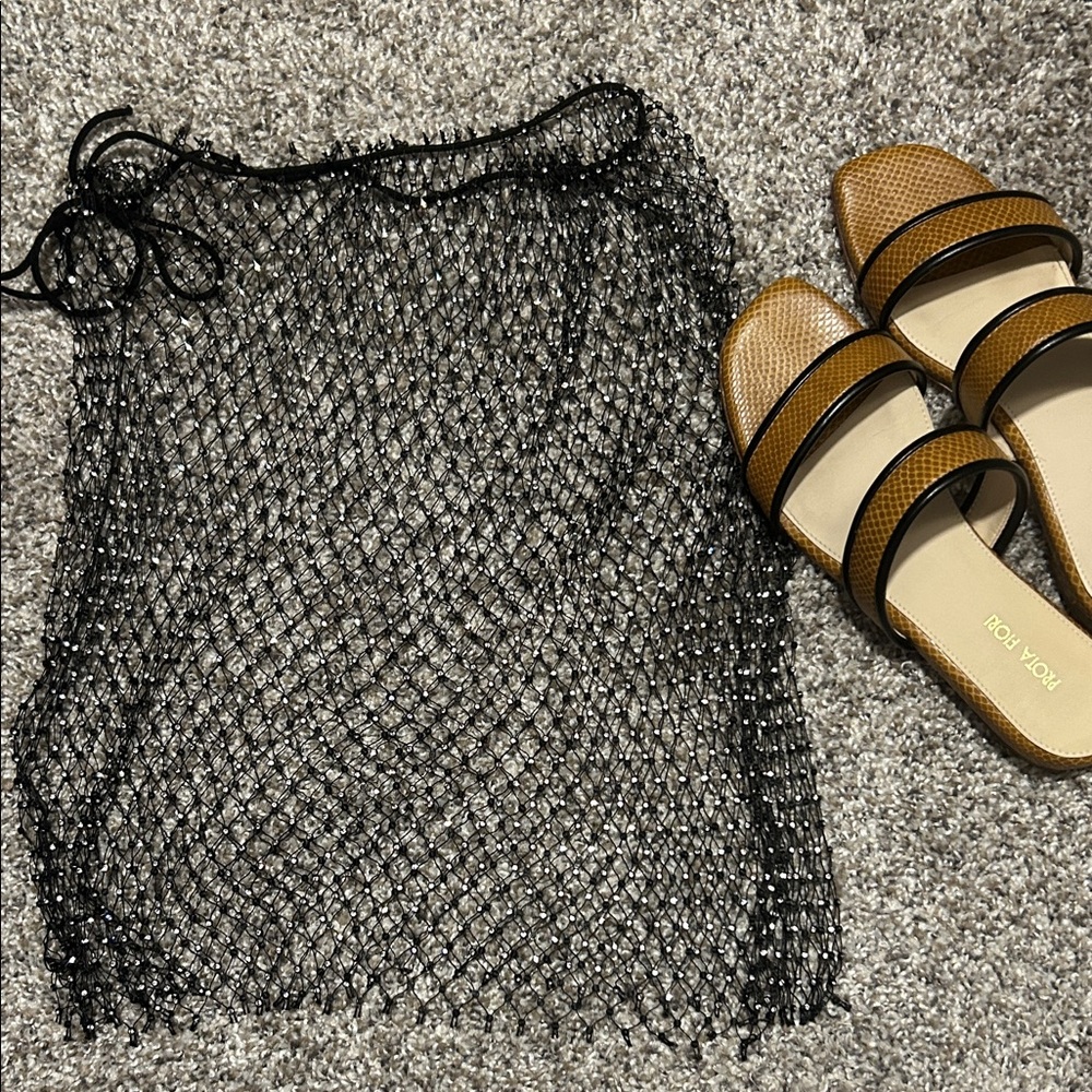 Amazon Black Mesh Mini Skirt